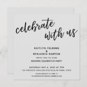 Feiern Sie mit der modernen Rezeption für graue Ho Einladung (Vorne/Hinten)