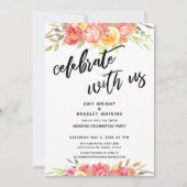 Feiern Sie mit der Rezeption für farbgezeichnete B Einladung (Vorderseite)