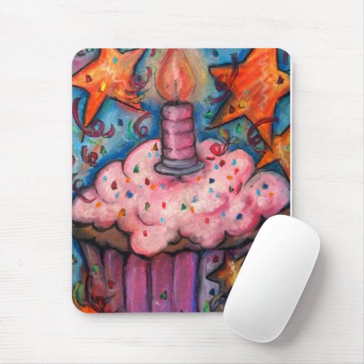Feiern Sie mit einem kleinen Kuchen Mousepad (Mit Mouse)