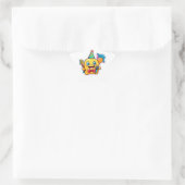 Feiern Sie mit einem Lächeln! - Glossy Sticker. Stern-Aufkleber (Tasche)