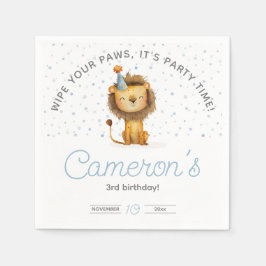 Feiern Sie mit einem Roar! Jungs Löwe zum Geburtst Serviette