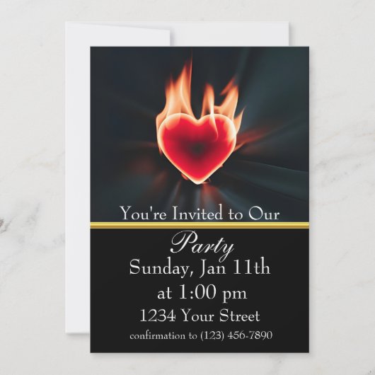 Feiern Sie mit Flammen und Freunden! Einladung (Vorderseite)