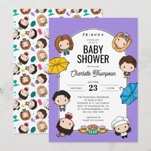 Feiern Sie mit FRIENDS! Chibi Art Baby Shower Einladung