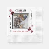 Feiern Sie mit Ihrem Foto den roten Mohn der Liebe Serviette (Vorderseite)