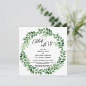 Feiern Sie mit nur einem US-Empfang für grünen Kra Einladung (Stehend Vorderseite)