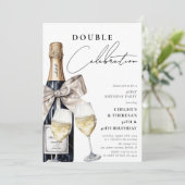 Feiern Sie mit Style Double Birthday Party Einladung (Stehend Vorderseite)