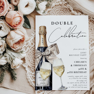 Feiern Sie mit Style Double Birthday Party Einladung