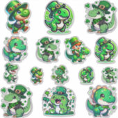 Feiern Sie mit Style-St. Patrick's Day Dinosaur Aufkleber (Vorderseite)
