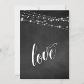 Feiern Sie mit uns! Chalkboard String Lights Einladung (Rückseite)