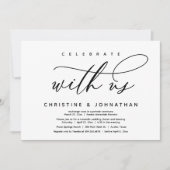 Feiern Sie mit uns, das Abendessen bei Hochzeiten Einladung (Vorderseite)