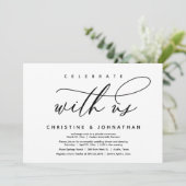 Feiern Sie mit uns, das Abendessen bei Hochzeiten Einladung (Stehend Vorderseite)