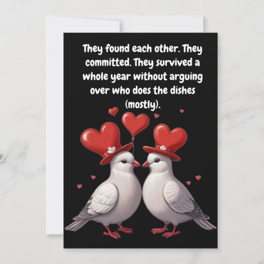 Feiern Sie mit uns ein Jahr der Liebe Einladung (Vorderseite)