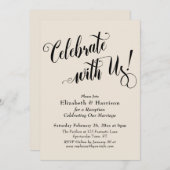 Feiern Sie mit uns! Einfache Creme Einladung (Vorne/Hinten)