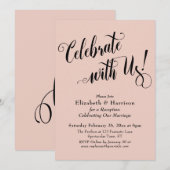 Feiern Sie mit uns! Einfache Rosa Einladung (Vorne/Hinten)