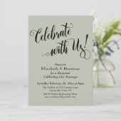 Feiern Sie mit uns! Einfache Seite Grün Einladung (Stehend Vorderseite)