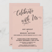 Feiern Sie mit uns Elegant Blush Empfang-Only Einladung (Vorne/Hinten)