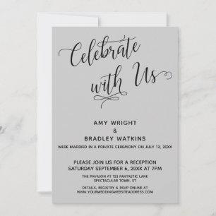 Feiern Sie mit uns Elegant Gray Reception-Only Einladung