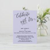 Feiern Sie mit uns Elegant Lavender Empfang-Only Einladung (Stehend Vorderseite)