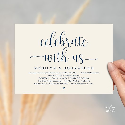 Feiern Sie mit uns Elegante Hochzeitsempfangs-Dinn Einladung