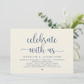 Feiern Sie mit uns Elegante Hochzeitsempfangs-Dinn Einladung (Stehend Vorderseite)