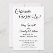 Feiern Sie mit uns! Empfang einfach, schwarz und w Einladung (Vorderseite)