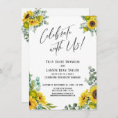 Feiern Sie mit uns! Eukalyptus Sunflower Empfang Einladung (Vorne/Hinten)
