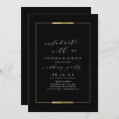 Feiern Sie mit uns! Gerahmte Elegance Einfache Hoc Einladung (Vorne/Hinten)