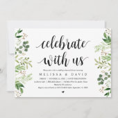 Feiern Sie mit uns, Greenery Wed Probe Dinner Einladung (Vorderseite)