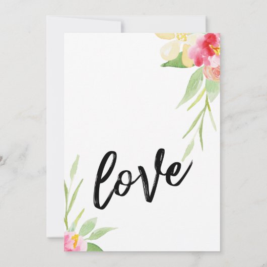 Feiern Sie mit uns Handwriting & Aquarellfarben-Bl Einladung (Rückseite)