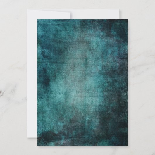 Feiern Sie mit uns! Handwriting Bold Aquamarin Gru Einladung (Rückseite)