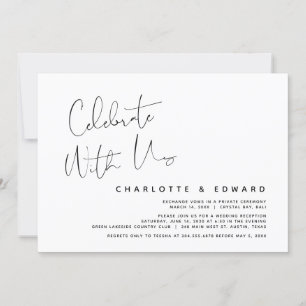 Feiern Sie mit uns, Hochzeit Elopement Party Einla Einladung