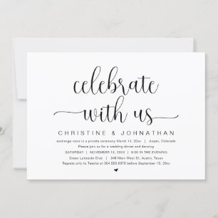 Feiern Sie mit uns, Hochzeit Elopement Party Einla Einladung