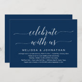 Feiern Sie mit uns, Hochzeit, Navy Blue In Einladung (Vorne/Hinten)