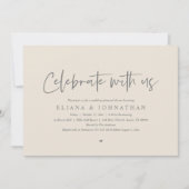 Feiern Sie mit uns, Hochzeit Probe Dinner Einladung (Vorderseite)