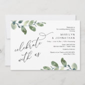 Feiern Sie mit uns, Hochzeit Probe Dinner Einladung (Vorderseite)