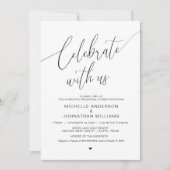 Feiern Sie mit uns, Hochzeit Probe Dinner Einladung (Vorderseite)