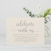 Feiern Sie mit uns, Hochzeitliches Abendessen Part Einladung (Stehend Vorderseite)