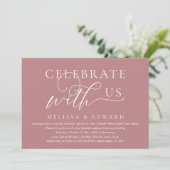Feiern Sie mit uns, Hochzeitliches Abendessen Part Einladung (Stehend Vorderseite)
