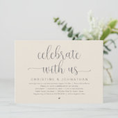 Feiern Sie mit uns, Hochzeitliches Abendessen Part Einladung (Stehend Vorderseite)