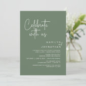 Feiern Sie mit uns, Hochzeitliches Abendessen Part Einladung (Stehend Vorderseite)