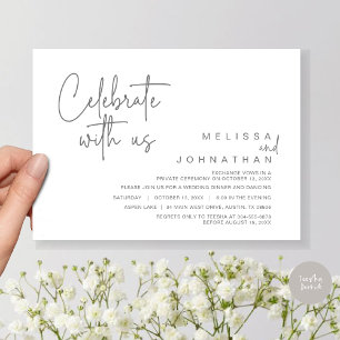 Feiern Sie mit uns, Hochzeitliches Abendessen Part Einladung