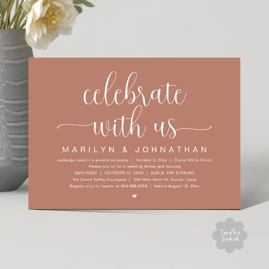 Feiern Sie mit uns, Hochzeitliches Abendessen Part Einladung