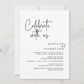 Feiern Sie mit uns, Hochzeitliches Abendessen Part Einladung (Vorderseite)