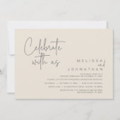 Feiern Sie mit uns, Hochzeitliches Abendessen Part Einladung (Vorderseite)