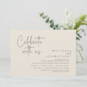 Feiern Sie mit uns, Hochzeitliches Abendessen Part Einladung (Stehend Vorderseite)