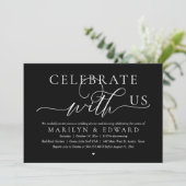 Feiern Sie mit uns, Hochzeitsessen Einladung (Stehend Vorderseite)