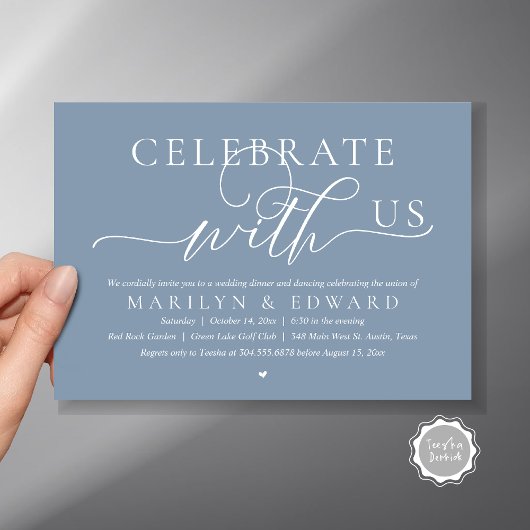 Feiern Sie mit uns, Hochzeitsessen Einladung