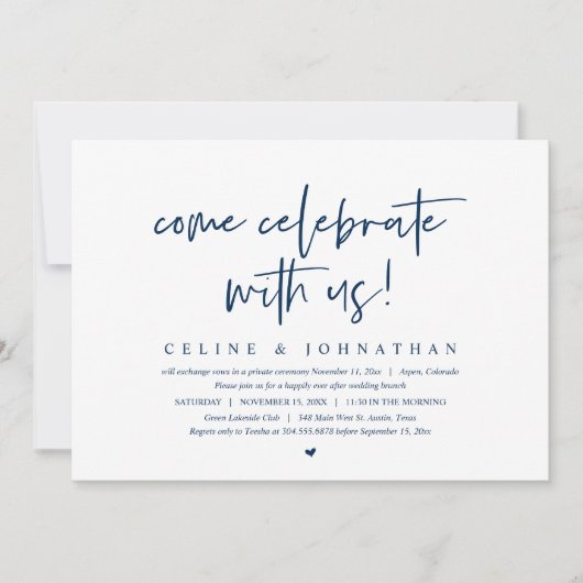 Feiern Sie mit uns, Hochzeitsfeier Einladung (Vorderseite)