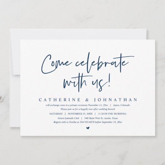 Feiern Sie mit uns, Hochzeitsfeier Einladung (Vorderseite)