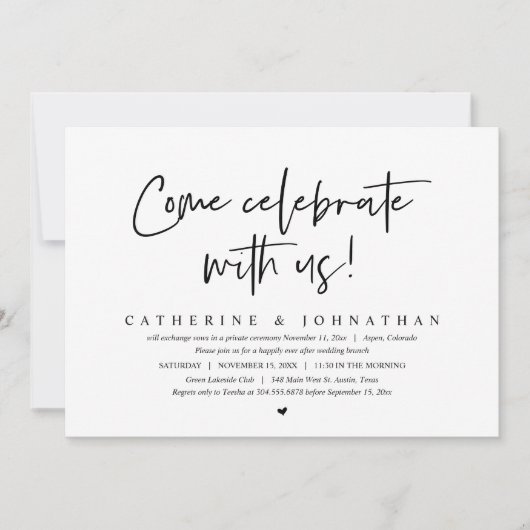 Feiern Sie mit uns, Hochzeitsfeier Einladung (Vorderseite)